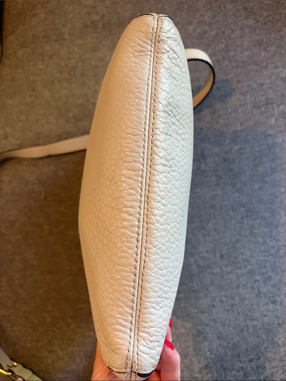 kate spade Pebbled Leather Crossbody in Light Beige